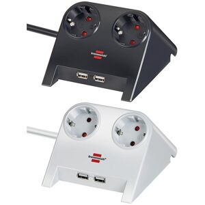 1153500222 - Base de bureau multiple avec 2 prises et 2 ports usb (noir) - Brennenstuhl - Publicité