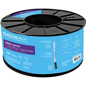 - Câble coaxial 17 PAtC/PH/A Triple Blindage extérieur en bobine de 100 mètres - noir 067305