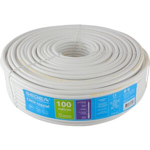 - Câble coaxial 17 VAtC/PH/A Triple Blindage en couronne de 100 mètres - blanc 032799