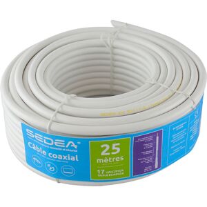 - Câble coaxial 17 VAtC/PH/A Triple Blindage en couronne de 25 mètres - blanc 032725