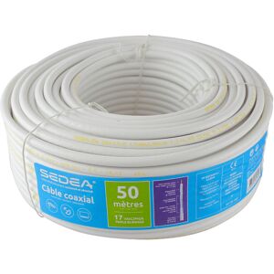 Câble coaxial 17 VAtC/PH/A Triple Blindage en couronne de 50 mètres - blanc - SEDEA - 032750