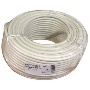 Cable H05VVF 3X1.5 50M blanc couronne Electraline