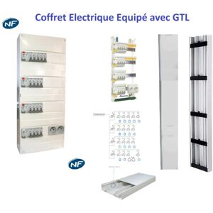 Digital Electric - Coffret électrique équipé T5 - T6 - 4 rangées - 3 inter. diff-AC. 63A + 1 inter. diff-A. 63A + 17 disj+1 gtl - Publicité