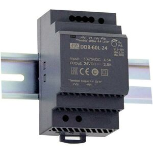 Mean Well DDR-60G-5 Convertisseur CC/CC pour rail (DIN) 5 V/DC 10.8 A 54 W Nbr. de sorties:1 x Contenu 1 pc(s) Q923122 - Publicité