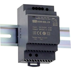 DDR-60L-24 Convertisseur cc/cc pour rail (din) 24 v/dc 2.5 a 60 w Nbr. de sorties:1 x Contenu 1 pc(s) Q923682 - Mean Well - Publicité