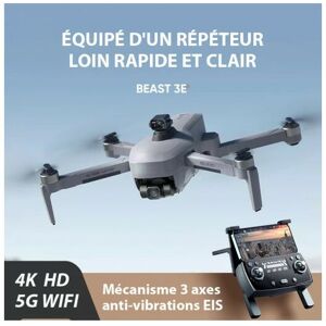 Drone beast 3E SG906MAX2 Caméra 4K hd 2160P Zoom Ultra-long wifi 5G gps Moteur Brushless Contrôlé via App eis Anti-tremble ME nt 4km - Gris - Publicité