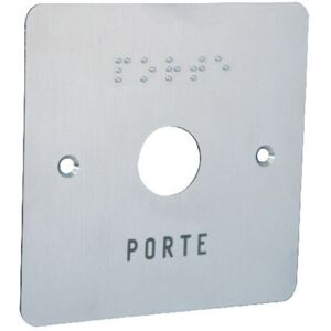 Façade inox gravée porte pour bouton de sortie 85x85mm -  Golmar