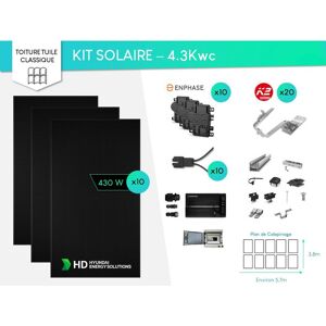 AUTRES - Kit Enphase IQ8M 10 modules 4.3KW 2L5C Monophasé - Noir - Publicité