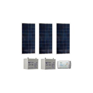 VICTRON Kit solaire site isole 270Wc Polycristallin - 12V (Capacité Batterie : Kit avec 3 batteries Gel 90 Ah ) - Publicité
