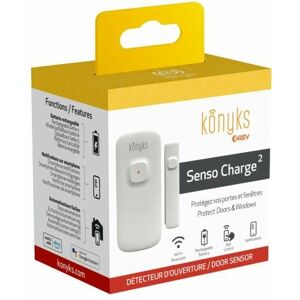 Senso Charge 2 - Détecteur d'ouverture Wi-Fi sur batterie pour porte et fenetre, autonomie 1 an, notifications Smartphone - Konyks