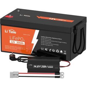 Litime - 12V 300Ah Batterie LiFePO4 & 12V 20A Lithium Chargeur de Batterie(Expédition en Deux Colis) - Publicité