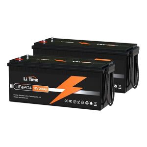 Litime - batterie lithium LiFePO4 12V 200Ah,batterie solaire et éolienne,stockage avec panneau solaire, 2560Wh Parfaite pour Camping-Car, Bateau, - Publicité