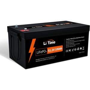 Litime - 51,2V 100Ah Batterie au lithium LiFePO4 intégré 100A BMS,Max.Puissance de charge 5120W, 4000-15000 Cycles et 10 Ans de Vie, idéal pour les - Publicité