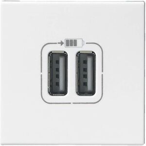 LEGRAND Double chargeur usb Type-A 3A 15W 2 modules complet Mosaic - Blanc - Blanc - Publicité