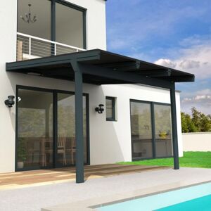 INTERSUN Pergola solaire photovoltaïque Cornaline 4,586x3,494 m - Gris 3200W Chemin de câbles inclus - Publicité