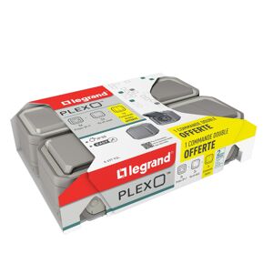 LEGRAND Lot 3 Prises + 2 VV + commande double offerte Plexo Legrand Gris (Lot)