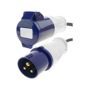 BEMATIK Adaptateur CEE plug mâle vers femelle 2P+T 16A 230V IP44 IEC-60309 cable 2.5m - Publicité