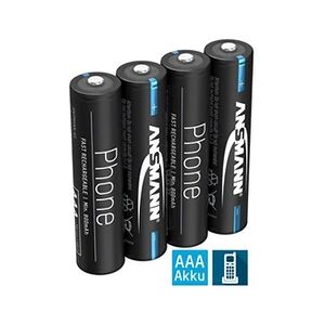 Ansmann Batterie de tél. AAA 800mAh NiMH 1,2V - pile DECT rech. (lot de 4) - Publicité