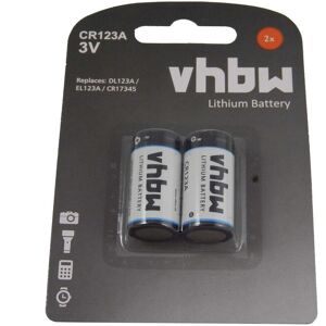 vhbw 2x Lithium Batterie (3V) wie CR123a, DL123A, EL123A, CR17345, CR17435, 16340. Publicité