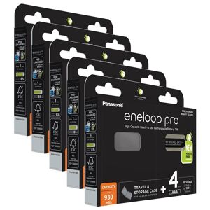 Panasonic Lot de 5 Eneloops Pro 4 Piles Rechargeables NiMh AAA/HR03 930mAh + Boîte - Publicité