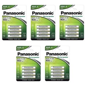 Panasonic Lot de 5 packs 4 Piles Rechargeable Evolta NiMH AAA (Micro)/HR03 - 900 mAh - Publicité