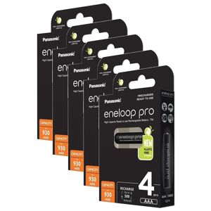 Panasonic Lot de 5 Eneloops Pro Pack 4 Piles Rechargeables Micro 930mAh AAA Ni-MH - Publicité