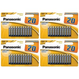 Panasonic Lot de 4 Packs 20 Piles Alcaline POWER BRONZE AAA LR03 1,5V - Publicité