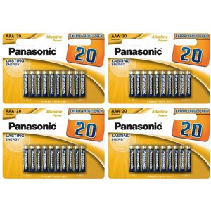 Panasonic Lot de 4 Packs 20 Piles Alcaline POWER BRONZE AAA LR03 1,5V - Publicité