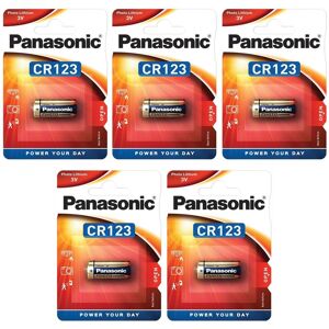 Panasonic Lot de 5 Blisters 1 pile CR123 Lithium Power 3V - Publicité