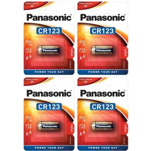 Panasonic Lot de 4 Blisters 1 pile CR123 Lithium Power 3V - Publicité