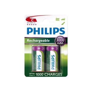 Philips R14B2A300 - Batterie 2 x C - NiMH - (rechargeables) - 3000 mAh - Publicité