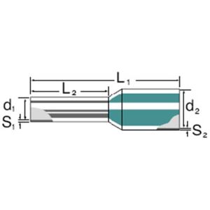 WEIDMÜLLER 1333100000 Weidmüller Embout simple d'extrémité de câble 1 x 2.50 mm² x 8 mm partiellement isolé bleu 500 pc(s)