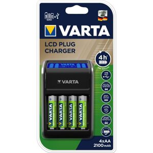 Varta LCD Plug Charger 57677 - Chargeur de batteries - (pour 4xAA/AAA, 1x9V) 4 x type AA - NiMH - 2100 mAh - Publicité