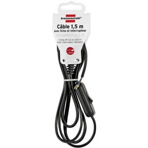 BRENNENSTUHL Cable noir 1.5m H03VVH2-F 2x0.75 avec fiche et interrupteur - Publicité