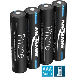 Batterie de tél. ANSMANN AAA 800mAh NiMH 1,2V - pile DECT rech. (lot de 4) - Publicité