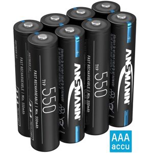 Pile ANSMANN AAA micro 550mAh NiMH 1,2V - batteries rechargeables (lot de 8) - Publicité