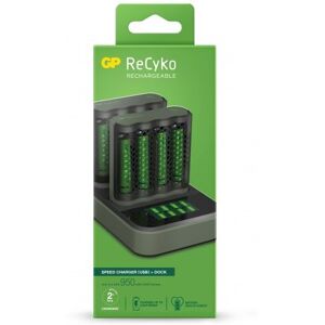 GP ReCyKo M451 USB - 2 Chargeurs rapide 2-4 heures + 8 accus LR6/AA 2600mAh + Station d'accueil double emplacement - Publicité