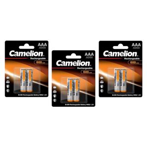 Camelion Lot de 5 Blisters de 2 Batterie Rechargeable Accus R03 / AAA / 600 mAh 1,2V - Publicité