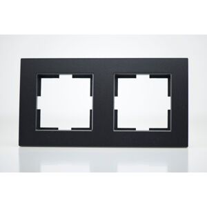 VIKO Plaque de finition plastique noir 2 postes 81x155x10mm - Publicité