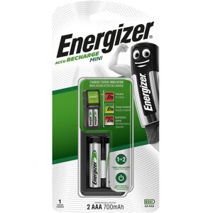 Energizer Accu Recharge Mini CH2PC4 - 5 - 12 h chargeur de batteries - (pour 2xAA/AAA) 2 x AAA / HR03 - NiMH - 700 mAh - 200 mA - noir - Publicité