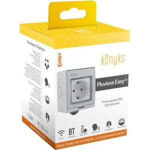 Prise extérieure Wi-Fi + Bluetooth, IP 55, compteur de consommation compatible Alexa et Google Home, 16A - Konyks Pluviose Easy EU