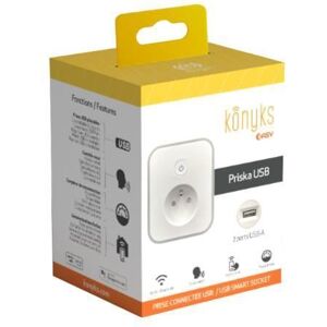 Prise Wi-Fi + Bluetooth 16A avec 2 prises USB-A + Compteur de consommation - Konyks Priska USB