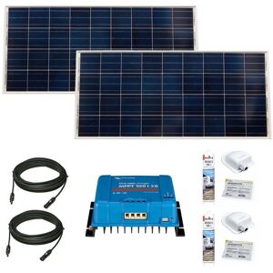 Victron Energy PACK VICTRON 2x Panneaux Solaires Monocristallin 115W + Régulateur MPPT 30A + 4x Câbles 5m + 2x Kits de Pose Solaire - Publicité