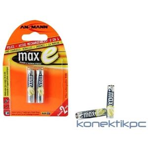 ANSMANN maxE - Batterie 2 x type AAA - NiMH - (rechargeables) - 800 mAh - Publicité