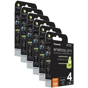 Panasonic Lot de 6 Eneloops Pro Pack 4 Piles Rechargeables Mignon 2500mAh AA Ni-MH 1,2V - Publicité