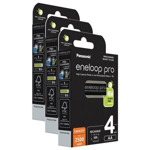 Panasonic Lot de 3 Eneloops Pro Pack 4 Piles Rechargeables Mignon 2500mAh AA Ni-MH 1,2V - Publicité