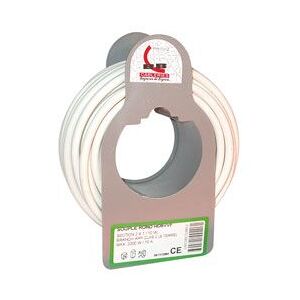 CABLE H05VVF 2X1 10M BLANC COURONNE