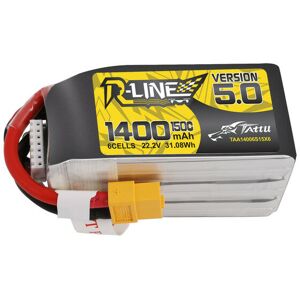 Batterie LiPo TATTU R-Line Version 5.0 22.2V 1400mAh 150C 6S avec connecteur XT60 pour drone RC Nazgul5 V3 HD FPV Racing