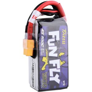 Batterie LiPo TATTU FUNFLY 4S 14.8V 1300mAh 100C 4S1P avec connecteur XT60 pour Drone RC FPV Racing