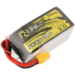 Batterie LiPo TATTU R-LINE V3.0 4S 14.8V 2000mAh 120C avec connecteur XT60 pour avion RC, voiture, hélicoptère et drone